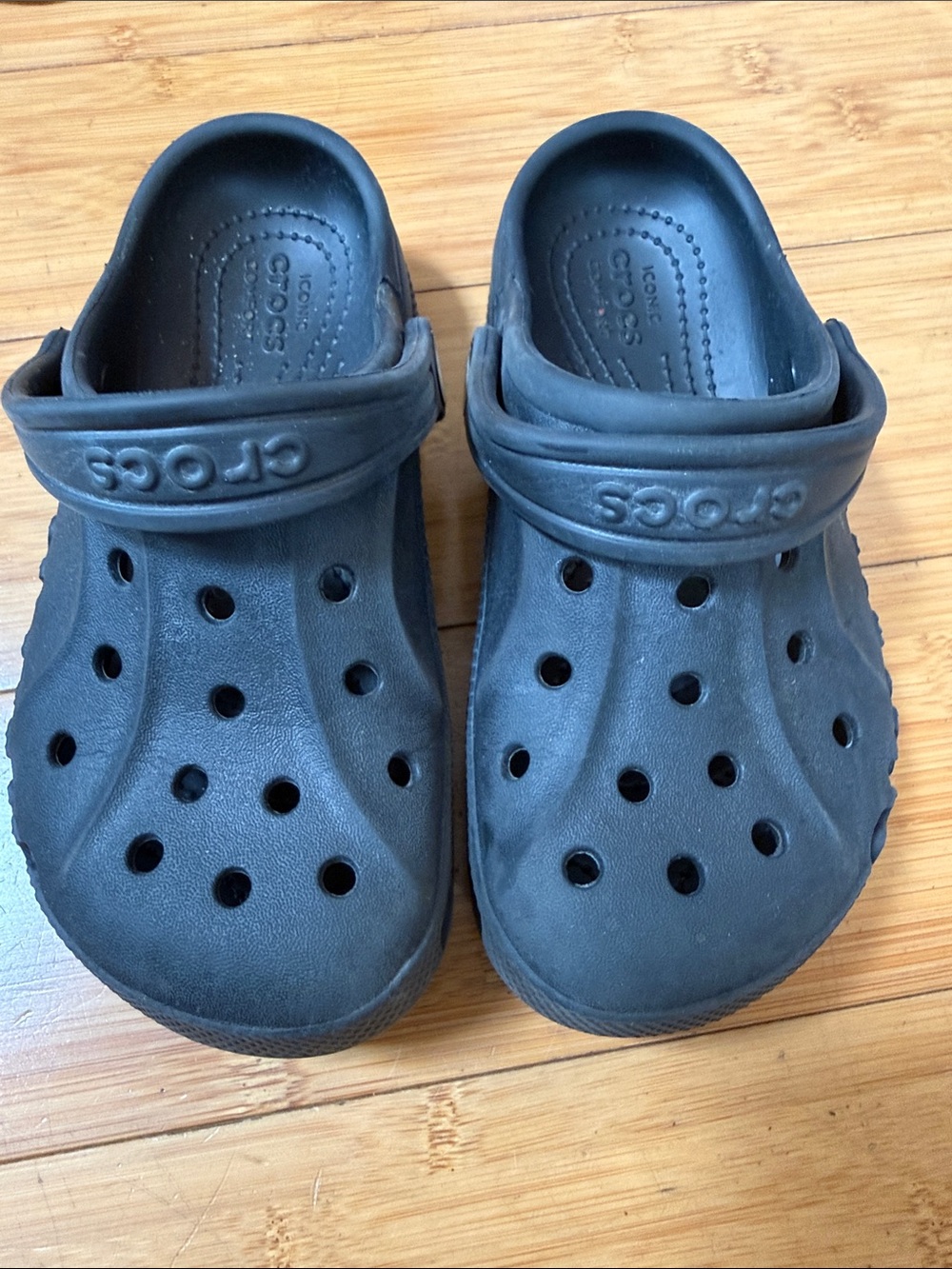 CROCS Kids Black Classic Clog Slip-On Sandals C13